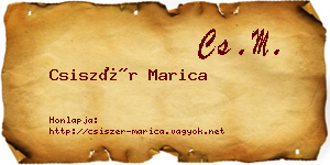 Csiszér Marica névjegykártya